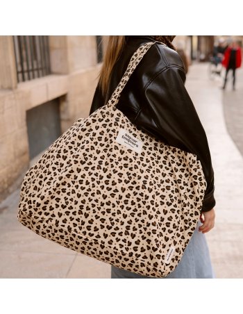 Cabas XXL - léopard coeur - Mon petit Léon