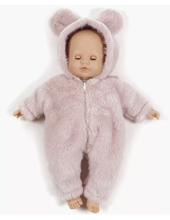 Émilie, poupée corps mou 36cm Winnie en fausse fourrure rose - Minikane 2