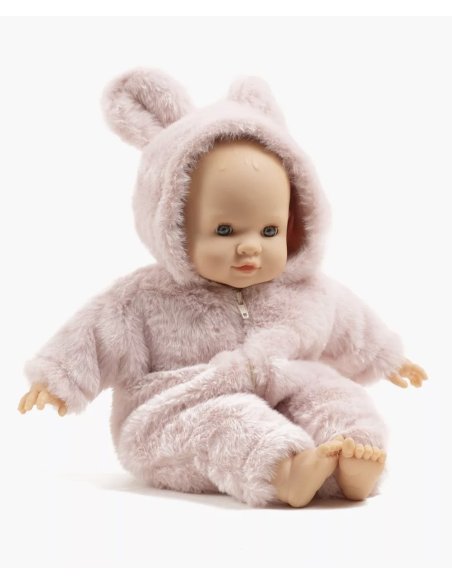 Émilie, poupée corps mou 36cm Winnie en fausse fourrure rose - Minikane