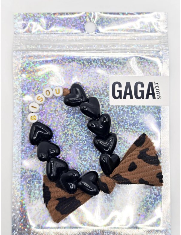 Bracelet maxi coeur -  noeud léopard...