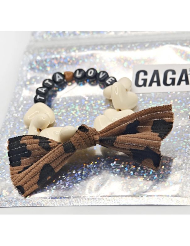 Bracelet maxi coeur -  noeud léopard...