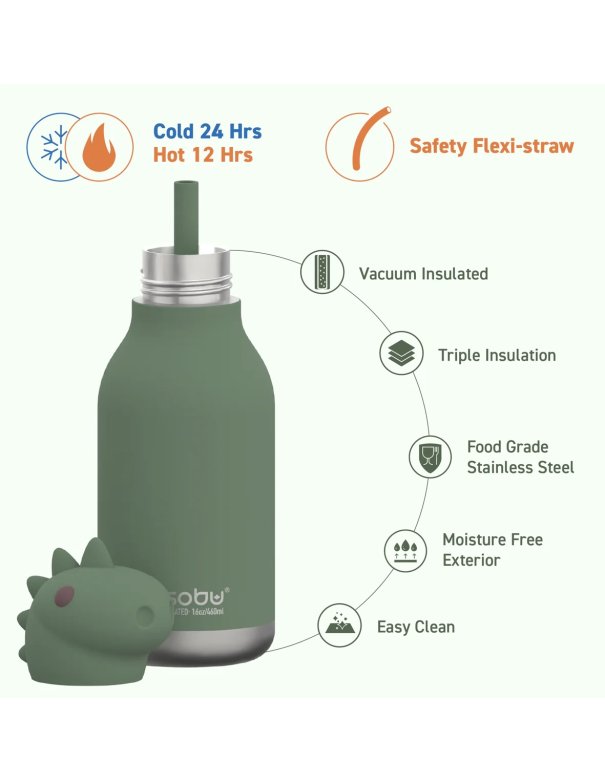 Gourde isotherme - Dinosaure - ASOBU