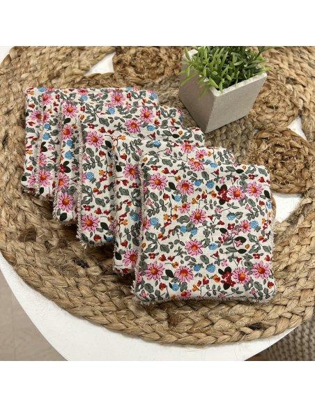 Lingettes de coton flower