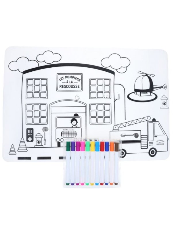 Kit coloriage en silicone pompiers - Mercredi et Patati