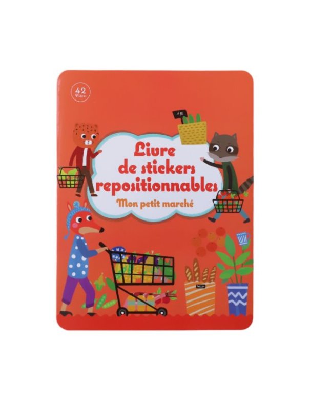 Livre stickers repositionnables Mon petit Marché  - Mercredi et Patati - Le Petit Souk
