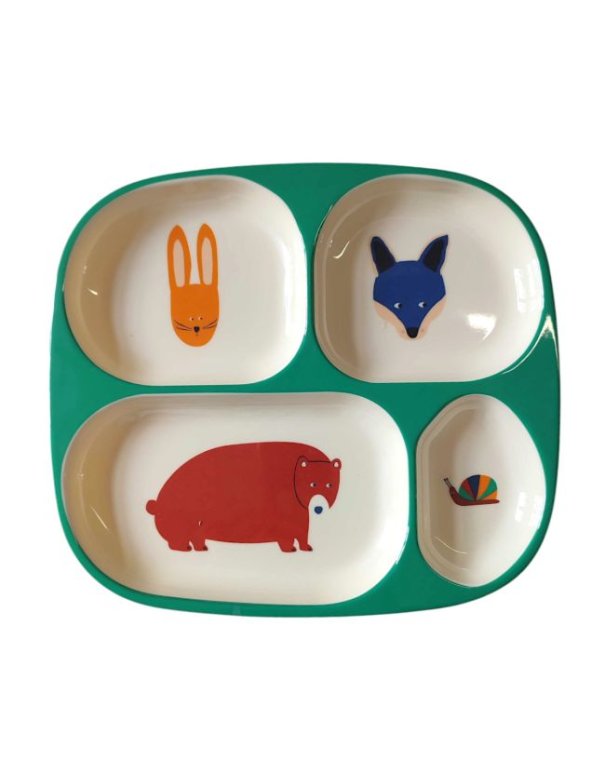 Assiette à compartiments animaux - La...