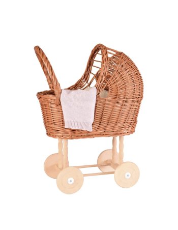 Poussette en osier avec...