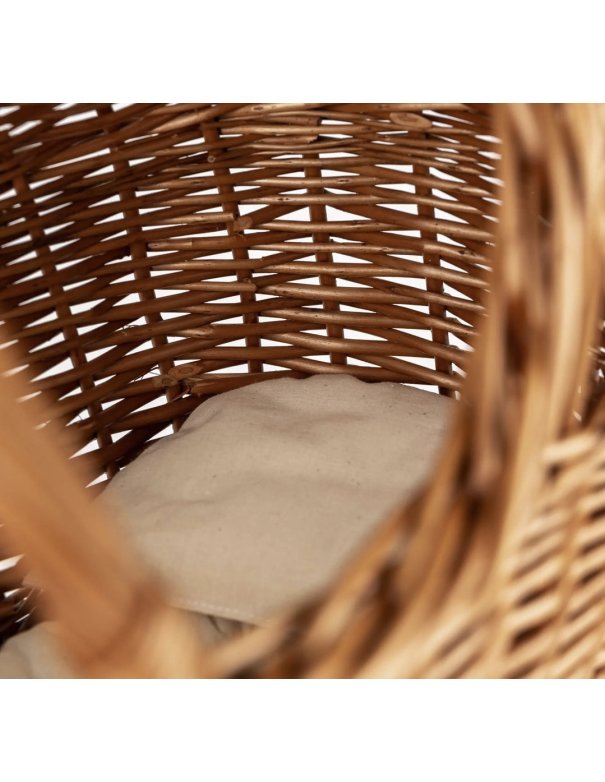 Poussette en osier avec couverture -...