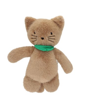 Peluche chat marron et...