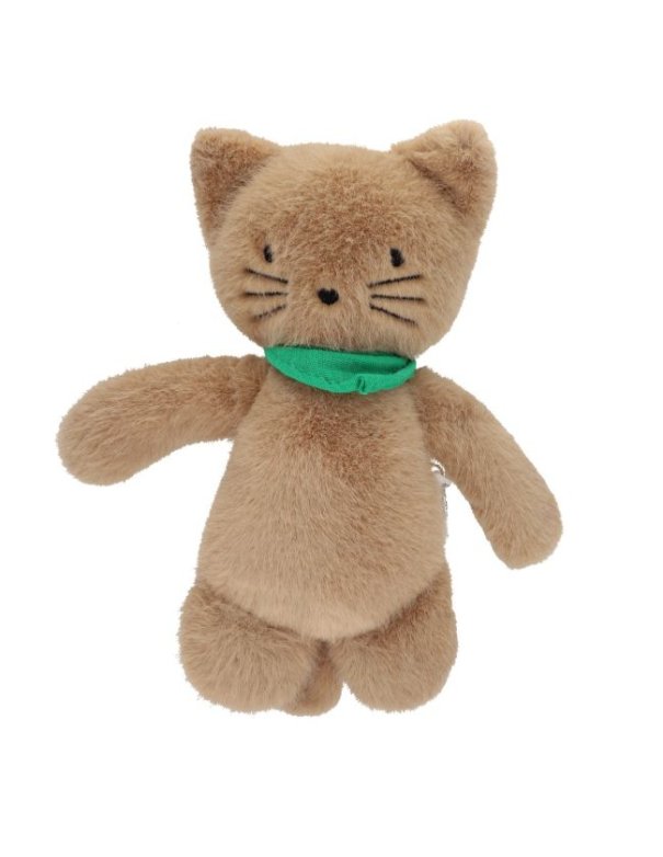 Peluche chat marron et bandana vert...