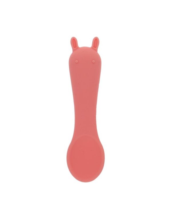 Petite cuillère en silicone lapin rose