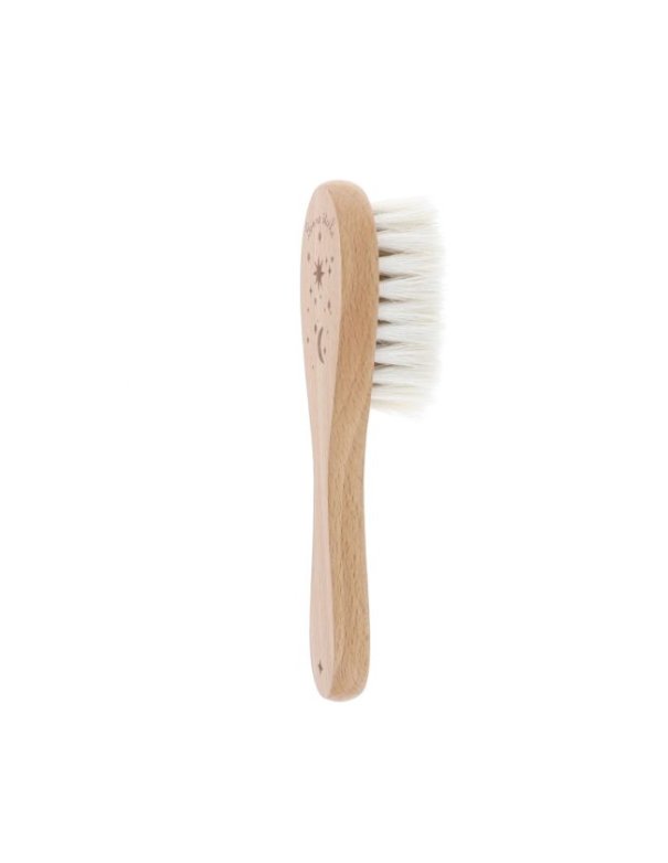 Brosse à cheveux bébé en bois étoiles...