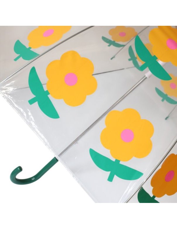 Parapluie adulte fleurs oranges rétro