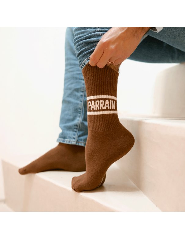 Chaussettes homme marron - Parrain -...