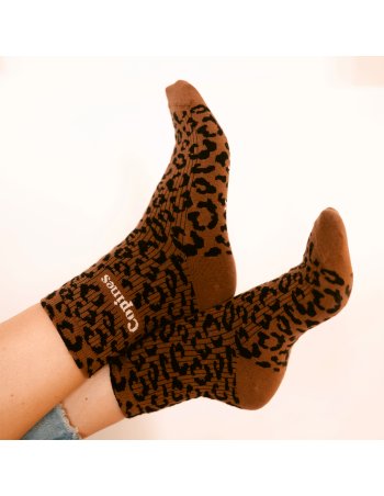 Chaussettes femme léopard -...