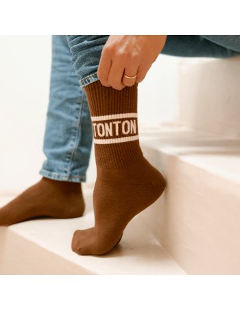 Chaussettes homme marron -...