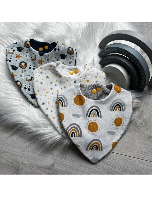 Lot de 3 bavoirs bandana en coton Lot de 3 bavoirs bandana en coton