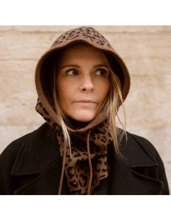 Cagoule léopard adulte -...