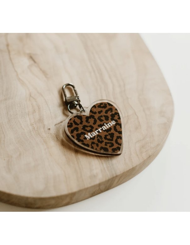 Porte-clé Léopard marron foncé -...