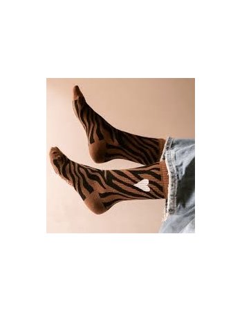 Chaussettes Zèbre marron et...