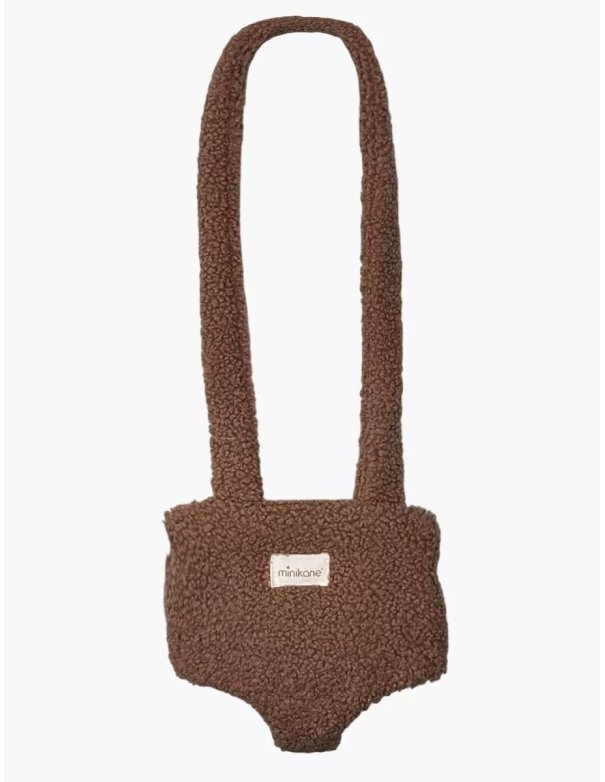 Porte poupée en bouclette - marron -...