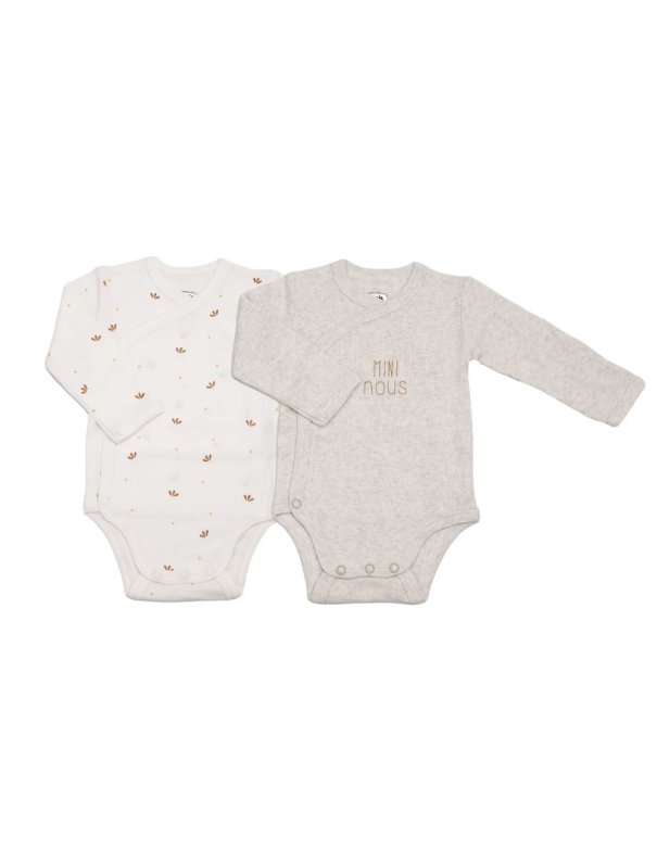 Lot de 2 bodies bébé - Mini nous -...