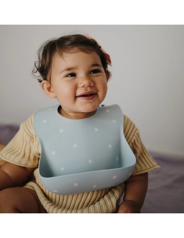 Bavoir en silicone - marguerite - Mushie