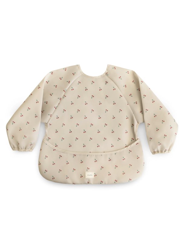 Bavoir à longues manches - Cerise -...