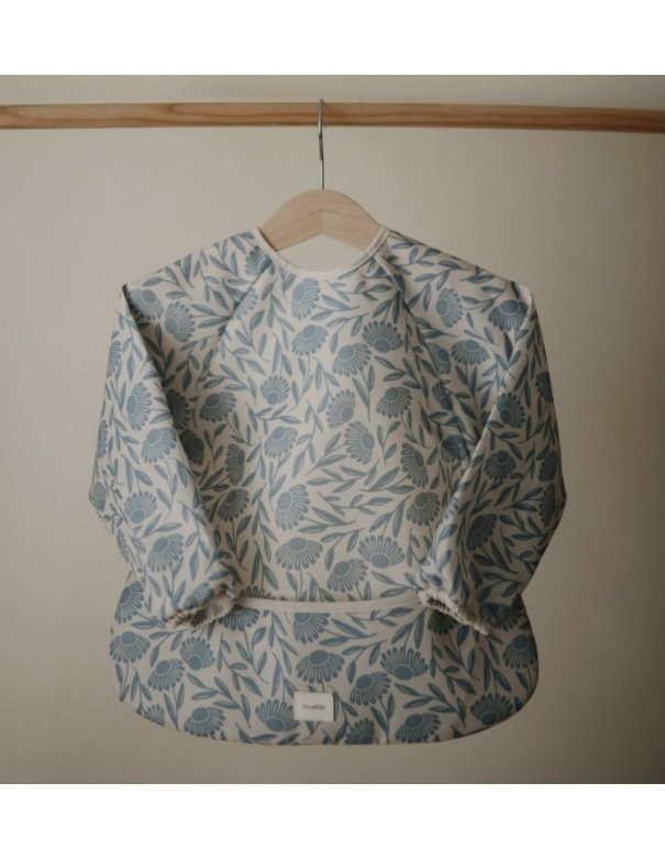 Bavoir à longues manches - Fleurs...