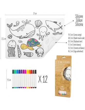 Set de table à colorier en silicone - OCEAN - Ulysse 2