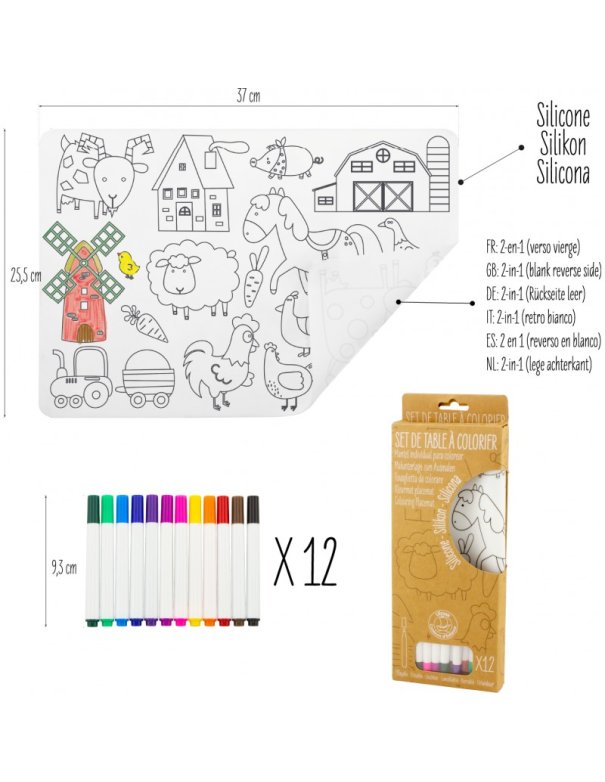 Set de table à colorier en silicone -...