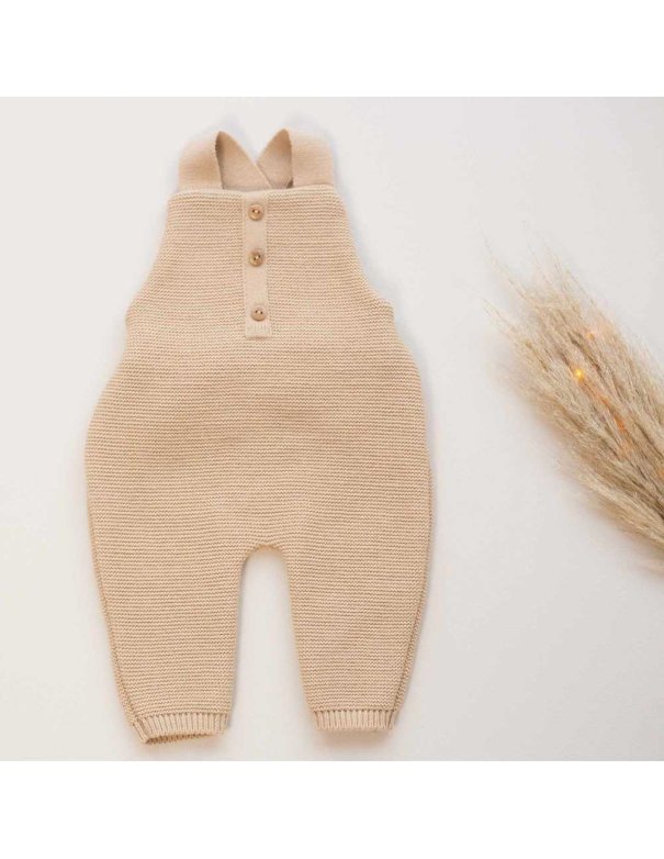 Salopette bébé en maille - Sable -...