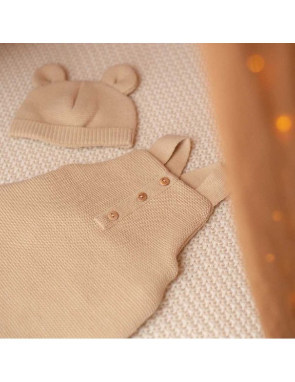 Salopette bébé en maille - Sable - Trois Kilos Sept