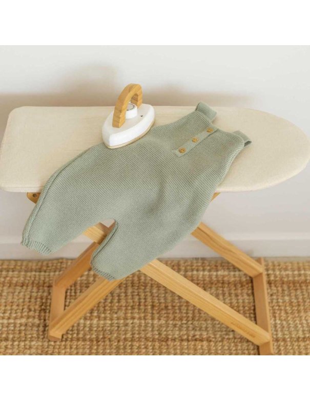 Salopette bébé en maille - Vert olive...