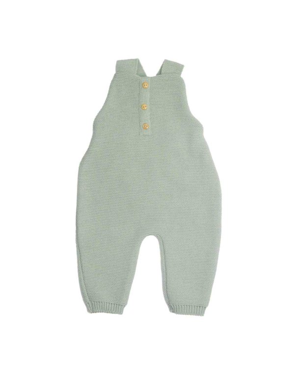 Salopette bébé en maille - Vert olive - Trois Kilos Sept