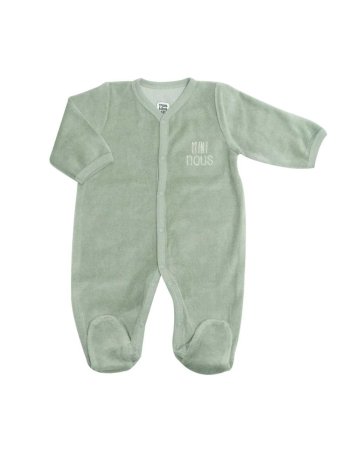 Dors-bien en velours "Mini Nous" Olive - Trois Kilos Sept