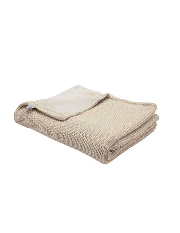 Couverture bébé - tricot et flanelle...