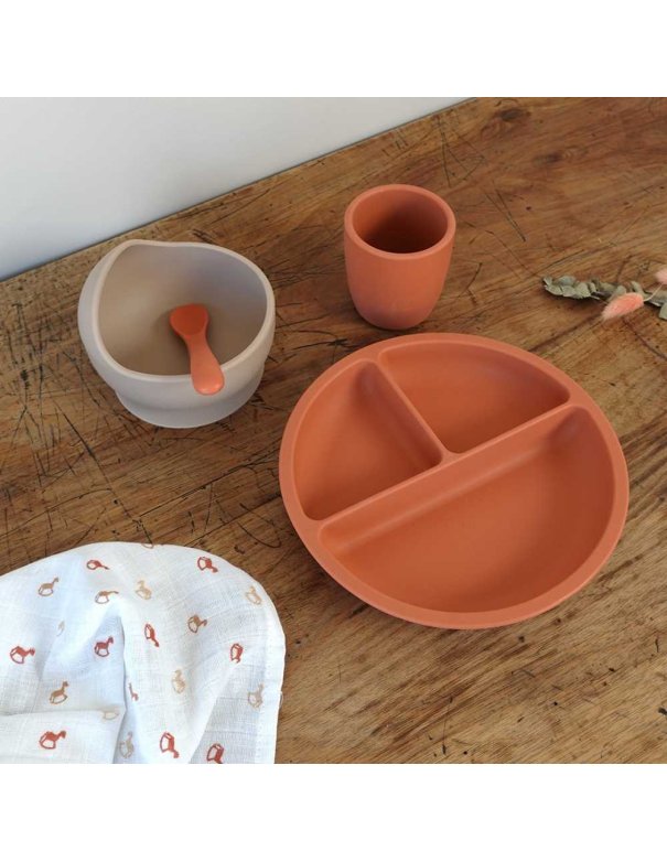Set repas en silicone pour bébé - 4...