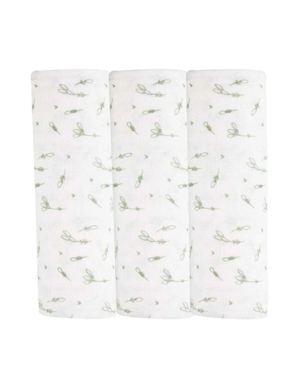 Lot de 3 langes bébé 70x70cm - Epis...