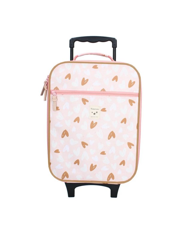 Valise à roulettes enfant rose - Coeur caramel  - Kidzroom