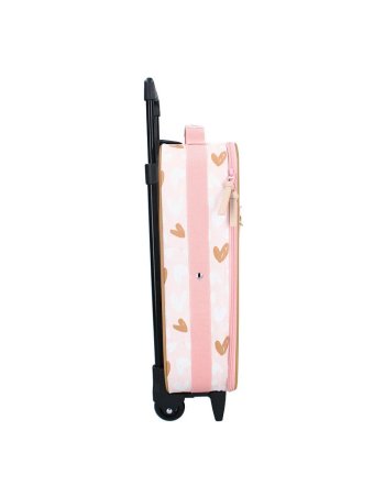 Valise à roulettes enfant rose - Coeur caramel  - Kidzroom 2
