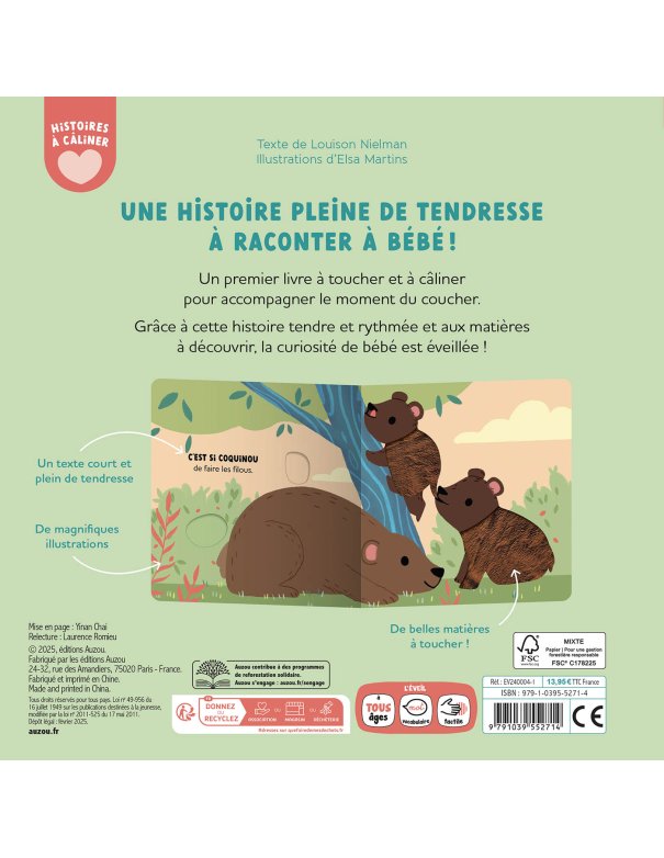 Histoire à câliner - Mes amours - Auzou