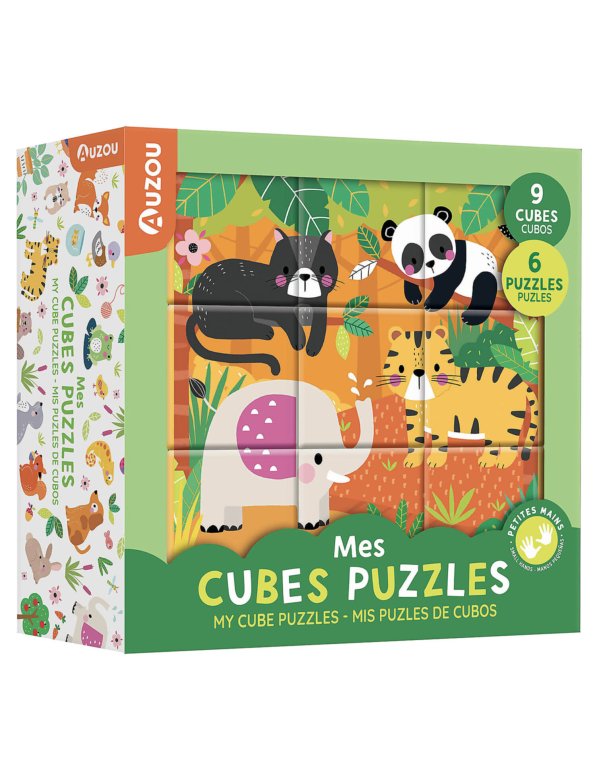 Mes cubes puzzles - Animaux mignons - Auzou