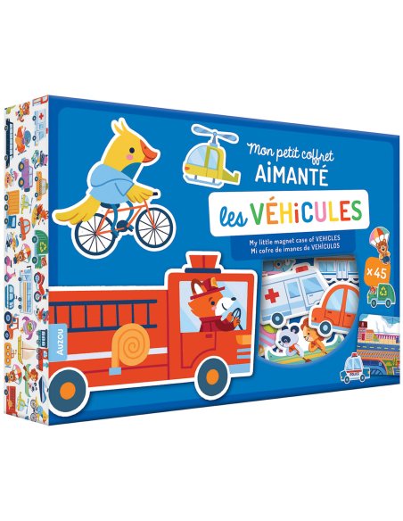 Mon petit coffret aimanté - Les véhicules - Auzou
