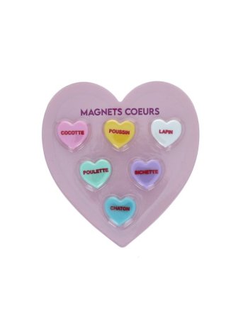 Lot de 6 magnets cœur- Le petit souk