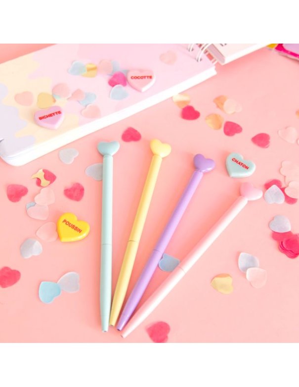 Lot de 6 magnets cœur- Le petit souk