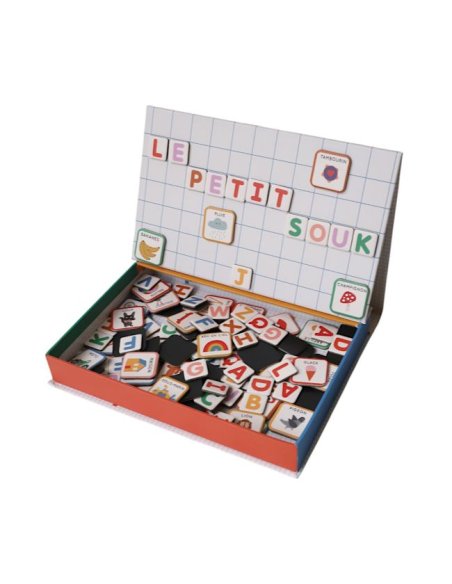 Boîte alphabet magnétique et images - Mercredi et patati - Le petit souk