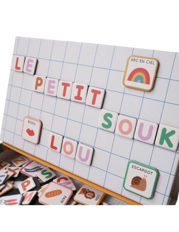 Boîte alphabet magnétique et images -...