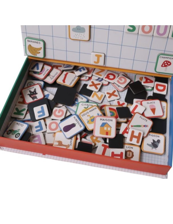 Boîte alphabet magnétique et images -...