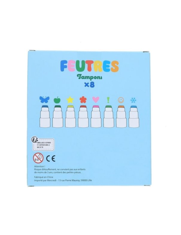 Boîte de 8 feutres tampons - Mercredi...